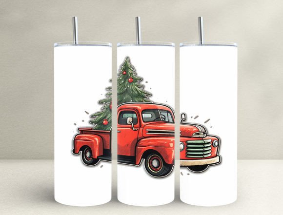 3D Christmas Car Tumbler Wrap