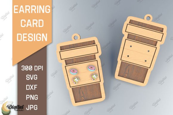 3D Latte Earring Card SVG Guide