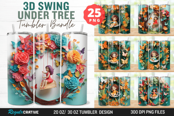 3D Swing Under Tree Tumbler Bundle: Elevating Sublimation Designs with Ease