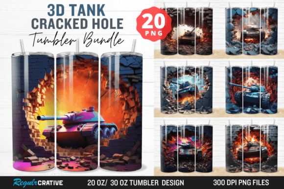 3D Tank Cracked Hole Tumbler Bundle Guide