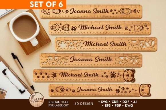 Custom Rulers Set 3D Design Templates for Precision Crafting