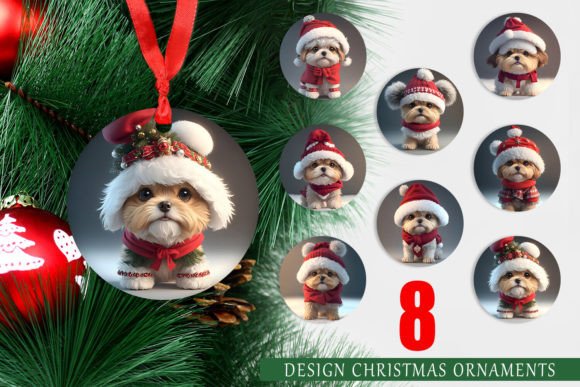 Cute 3D Dog Christmas Ornaments