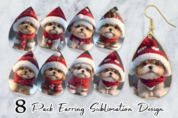 Cute Dog Christmas 3D Earring Designs