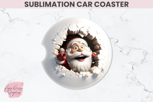 Elevate Your Holiday Ride with a 3D Santa Sublimation Car Coaster