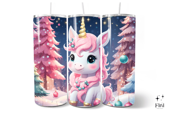 Elevating Holiday Crafting with the 3D Cute Unicorn Tumbler Wrap Christmas Design