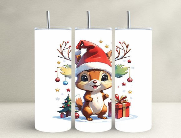Elevating Holiday Merchandise with the 3D Christmas Squirrel 20oz Tumbler Wrap