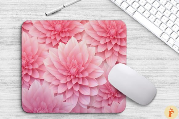 Elevating Workspace Aesthetics with the 3D Soft Pink Flowers Pattern Mouse Pad Design