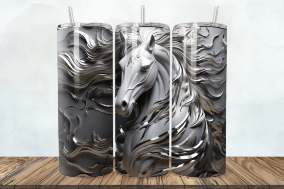 Evaluating the 3D Silver Metal Horse 20 Oz Skinny Tumbler Sublimation Design