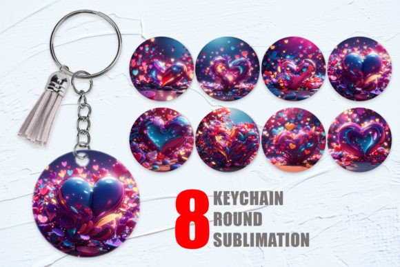 Keychain 3D Vibrant Love: Elevating Sublimation Design with Precision and Style