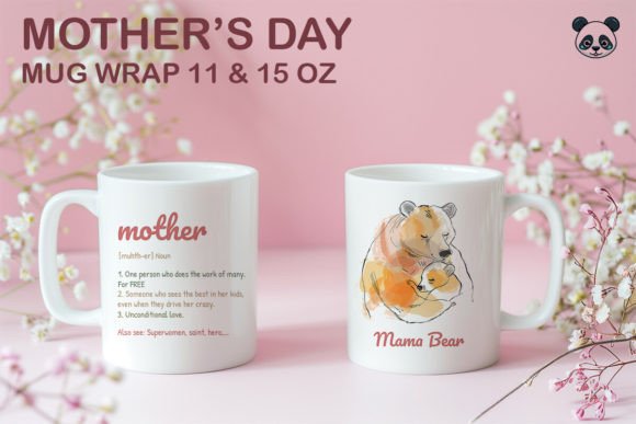 Mama Bear Mother’s Day Mug Wrap Design