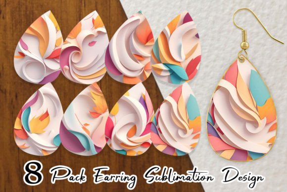 Mastering the Art of Earring 3D Abstract Autumn Sublimation Designs