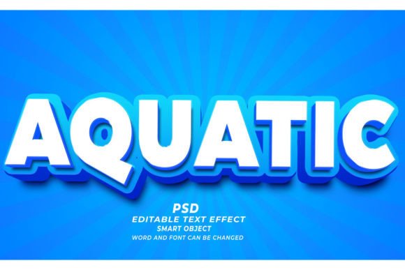 Mastering Visual Impact with Aqua 3D Editable Text Effect PSD
