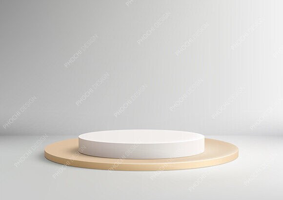 Minimal 3D Design White Circular Podium: Elevating Product Presentation