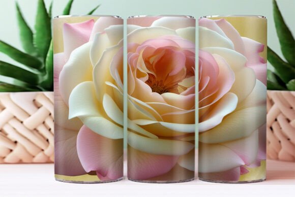 Rose Floral 3D Tumbler Wrap Design