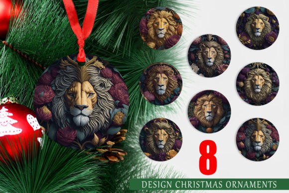Strategic Application of the Christmas Ornament 3D Lion with Floral Design for Brand and Creative Impact