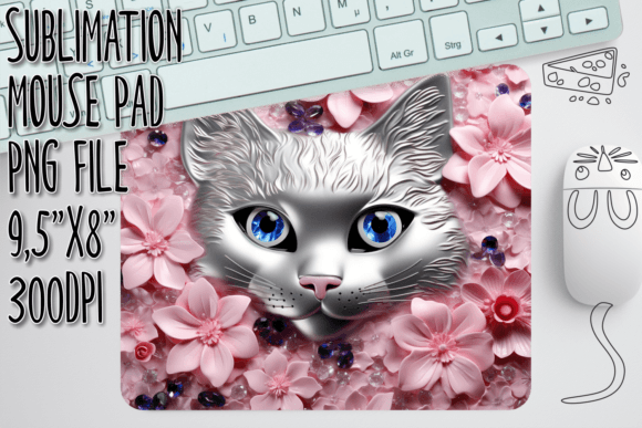 Strategic Branding with the 3D Kitten Flower Mouse Mat Design