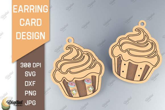 Strategic Design Applications for Earring Card Lasercut and 3D Cupcake SVG Assets