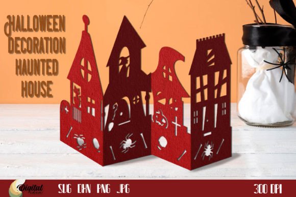 Strategic Design Implementation: Leveraging Haunted Houses Paper Cut. 3D House SVG. for Creative and Commercial Impact