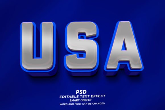 Strategic Visual Communication with America PSD 3D Editable Text Effect