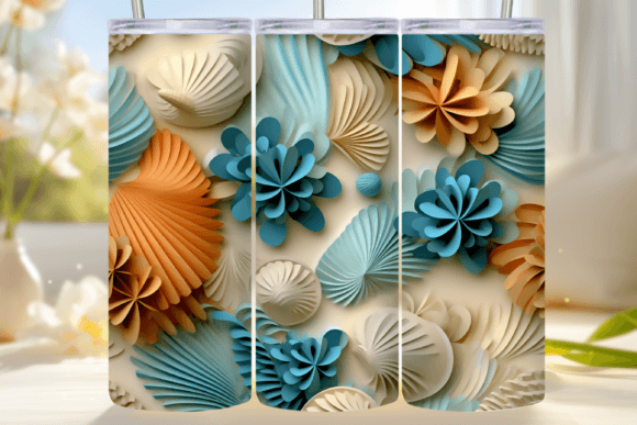 Transforming Plain Tumblers with the 3dpaper Seashell on the Sand Design