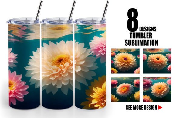 Tumbler 3D Flowers Under Water: Elevating Sublimation Craftsmanship