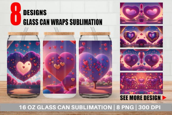 Unleash Vibrant 3D Love on Glass Cans