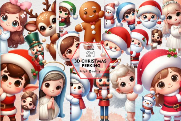 Unlocking Creativity with 3D Christmas Peeking Sublimation Clipart