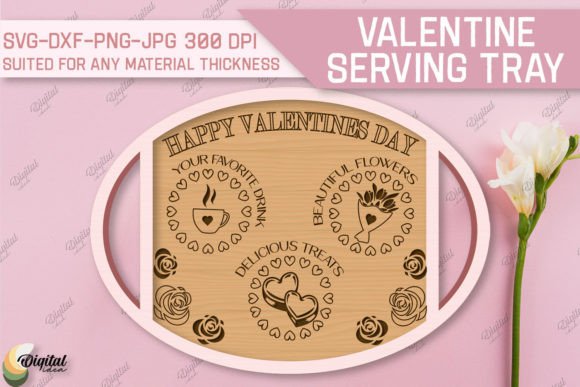 Valentine’s Serving Tray: 3D Laser Cut Digital Design for Modern Makers