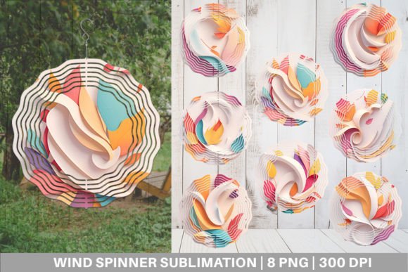 Wind Spinner 3D Abstract Autumn: Elevating Outdoor Decor with Sublimation Art